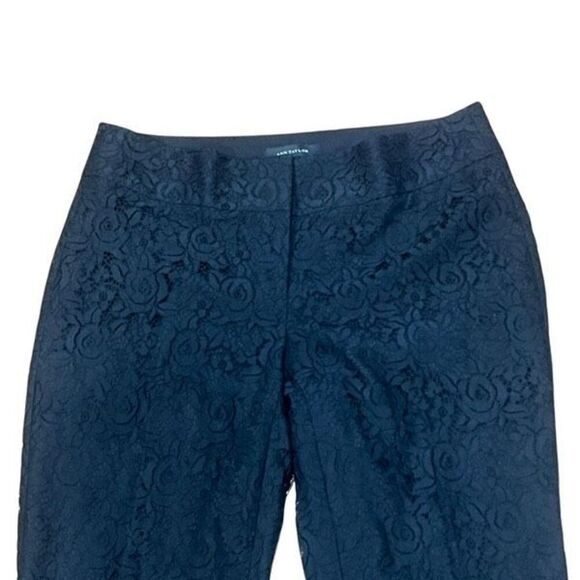 Ann Taylor Black Lace Straight Leg Dress Pants Size 2 - Picture 2 of 4